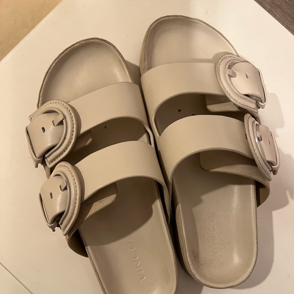Vince Double Buckle Slide Sandals